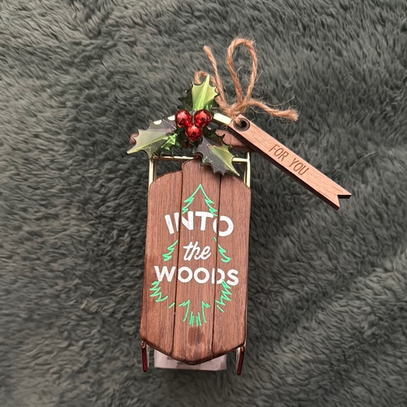 Rustic Brown Holiday Sled Ornament - Picture 1 of 6